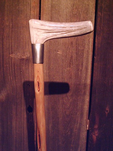 Walking cane moose horn handle - walking,