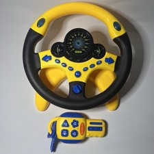 Yellow Kids Steering Wheel Car