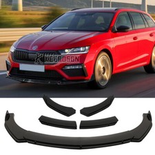 For Skoda Octavia RS Gloss Front Bumper Lip Splitter Spoiler Lower Chin Body Kit