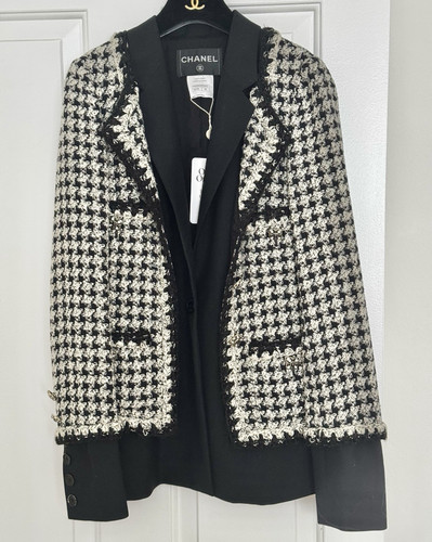 Chanel black white tweed - chanel, black/white