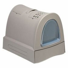 Litter Tray Cat Litter Tray Covered Fast Cleaning With Schiebefach Grey