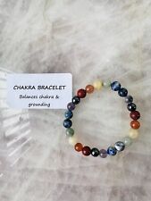 Genuine 7 Chakra Bracelet Real crystal Gemstone Healing Stones Bead bracelet UK