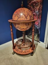 Vintage Wine Bar Antique Globe Drinks Minibar Trolley Cabinet Black Friday Home