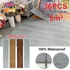 36pcs 5m² Floor Planks Tiles Self Adhesive Wood Effect PVC Vinyl Flooring UK