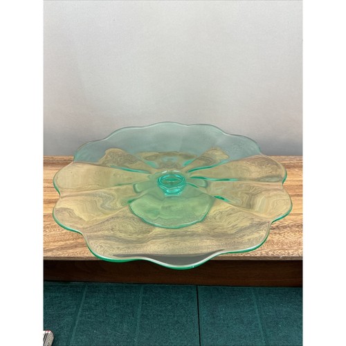 Vintage uranium glass - glass, 11.5"