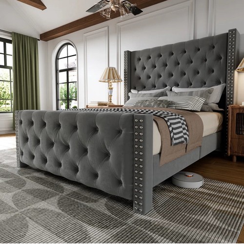 Queen size velvet upholstered - queen,