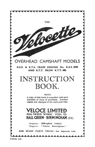 1935 velocette kss kts - 1935,
