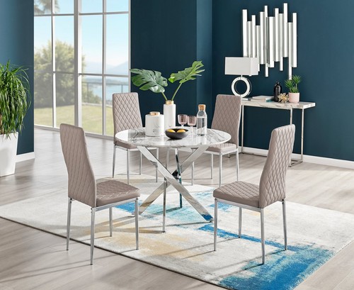 Novara white marble round - novara,
