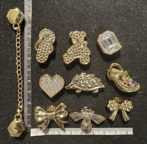10pc gold shoes charms - shoes,