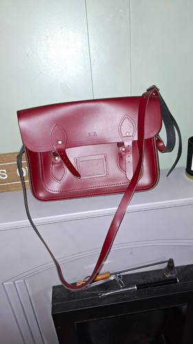 Burgundy leather satchel - burgundy,