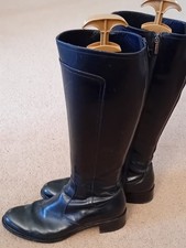 Russell & Bromley Black Calf Leather Knee Length Boots size 39/6