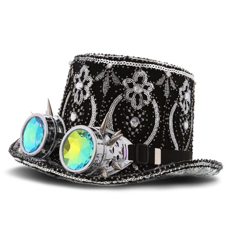 Steampunk paillette hat with - paillette,