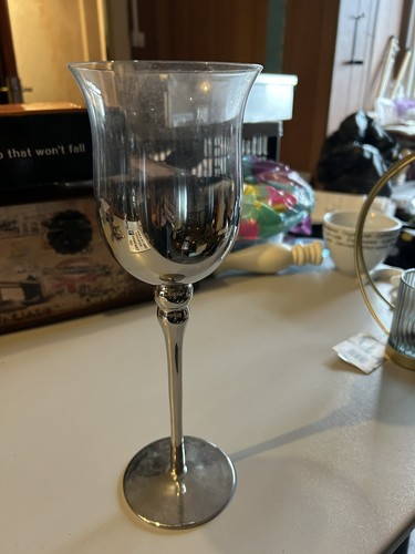 Goblet glass candle holder - glass,