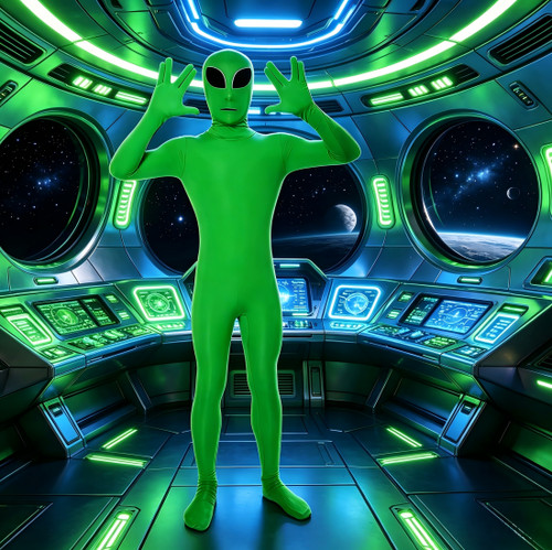 Kids green alien morphsuit - kids,