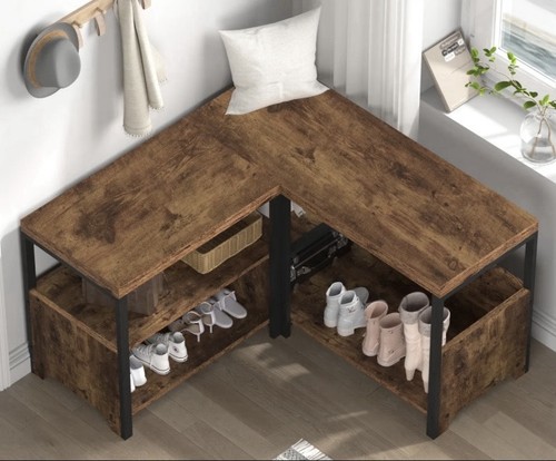 Rustic corner storage bench - corner,