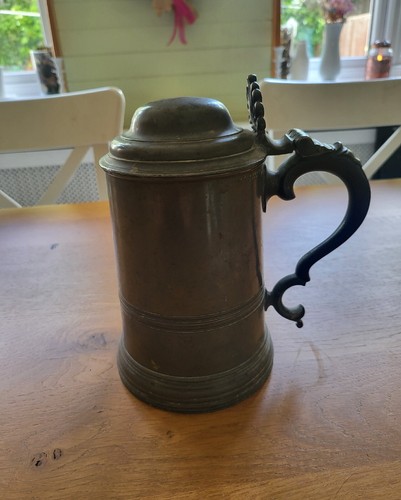 Georgian pewter tankard watts - georgian,