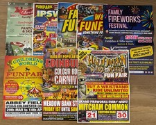 Job lot of 8 modern British funfair,  fairground & firework show posters [2]
