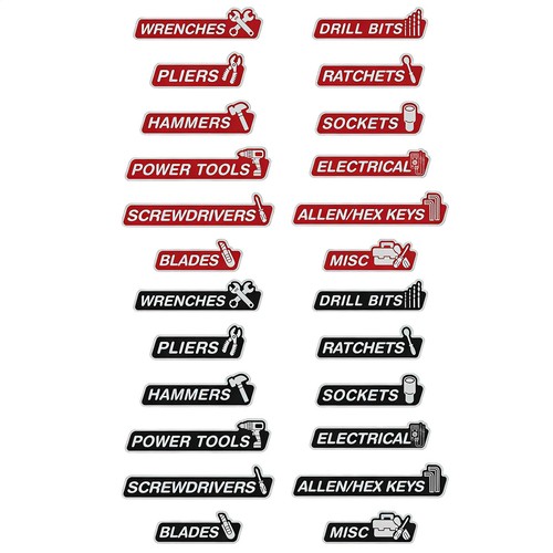 Magnetic tool box labels - magnetic,