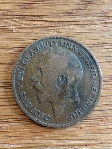 King george one penny coin - george,
