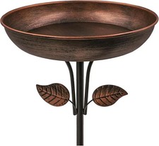 35.8in Metal Bird Bath &
