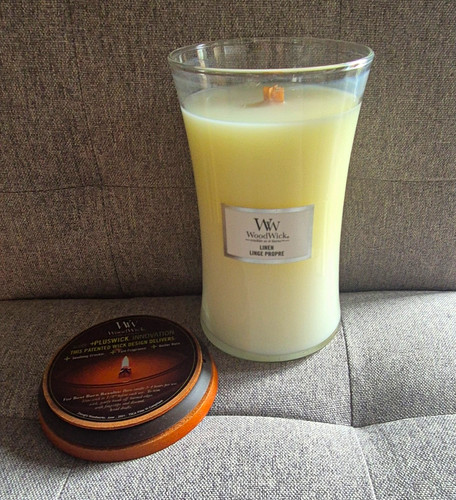 Woodwick linen scented - woodwick, jar