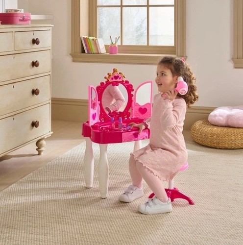 Pink vanity table with - vanity,