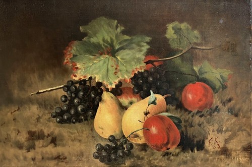Antique oil painting fine - painting,