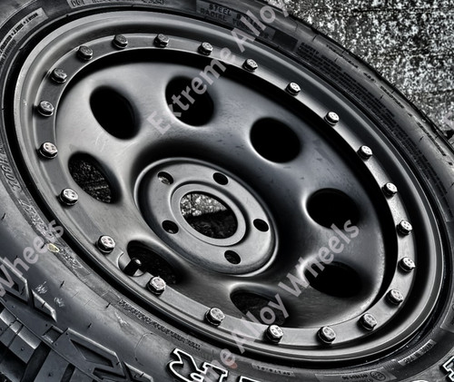 Black steel alloy wheels - black,