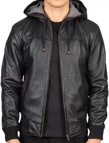 Men black vintage hooded - men’s,