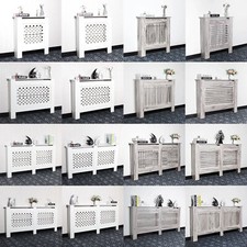 Radiator Cover White Unfinished Modern Traditional Wood Grill Cabinet Shelf MDF