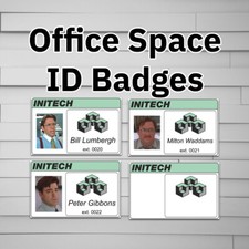 Initech Parody Prop ID Badge on a Laminated ID Card (Office Space Bill Lumbergh