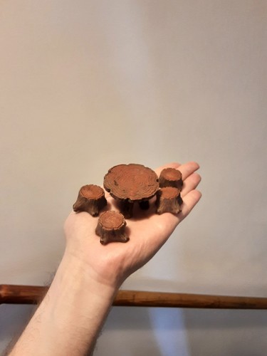 Miniature wooden table and - miniature,
