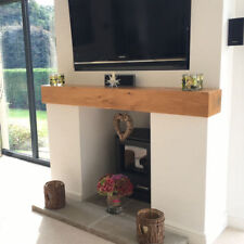 Oak Mantle Beam Fireplace - Lintel Floating Shelf Mantelpiece Wooden Shelf