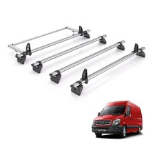 Mercedes Sprinter Roof Rack 2006-2018 High Roof - 4x Bars + Roller - Rhino Fleet