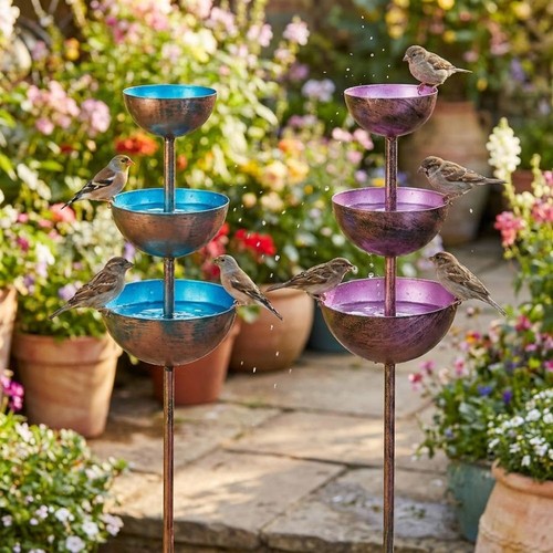 Vintage iron bird bath - vintage,
