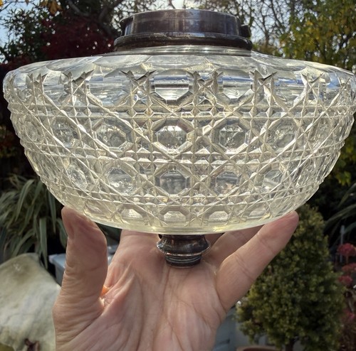 Large antique daisy cut glass - antique,