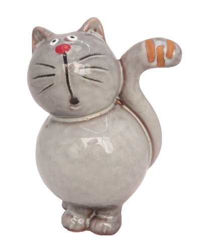 Grey cat ceramic - grey,