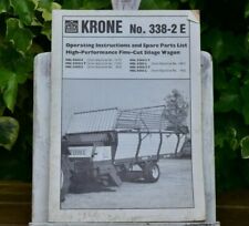 KRONE HSL SILAGE WAGON OPERATING INSTRUCTION SPARE PART LIST 338-2 E 4503/T
