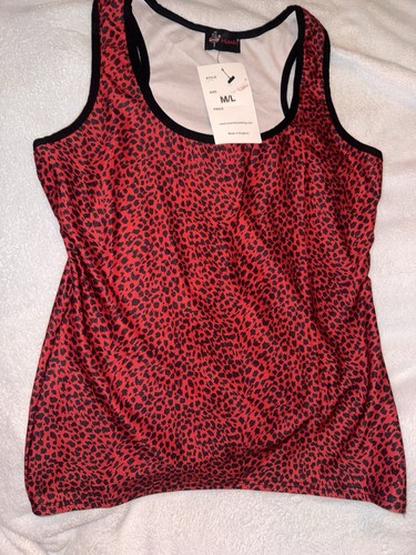 Y2k insanity red leopard tank - y2k,