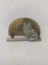 Fireside Cat Brass Matchbox