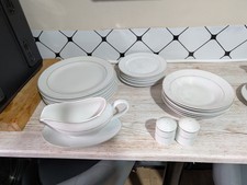 37 Piece Dinner Set, Service for 6 White china with Gold Trim Brand New