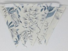 Laura Ashley Parterre Off White Seaspray Blue Handmade Bunting 5 Flags