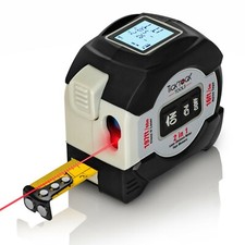 Laser Tape Measure by TickTockTools, 2-in-1, Laser 197Ft/60M, Retractable Tape 1