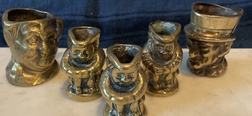 Set 5vintage small - small, brass