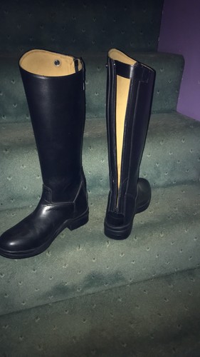 Women black leather long - black,
