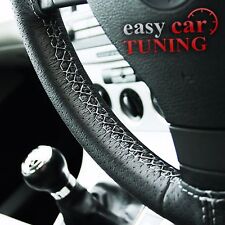 For Ford Mondeo MK4 Black Perforated Genuine Leather Steering Wheel Cover Grey