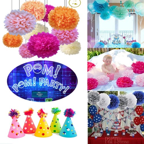 9pcs tissue paper pompoms pom - paper,