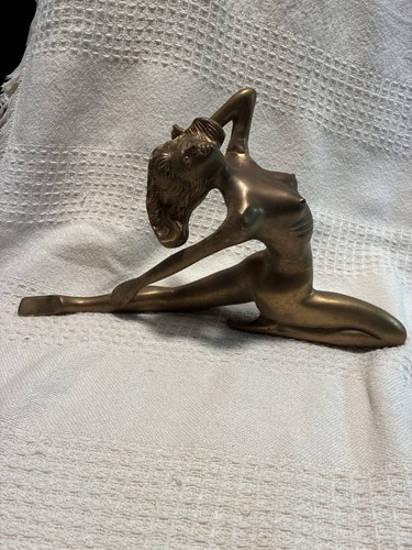 Vtg brass female reclining - vtg.,