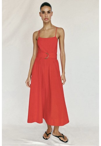 Zara viral red polplin dress - viral,