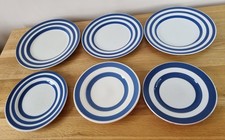 6 x vintage blue and white